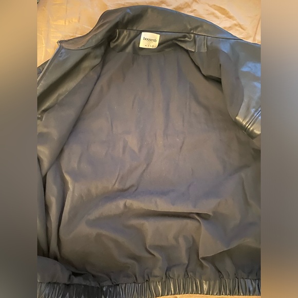 HOUSE OF CB 'Larissa' Black Vegan Leather Oversized Bomber Jacket NWOT - Picture 9 of 9